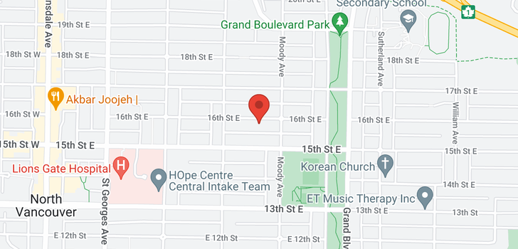 map of 445 E 16TH STREET